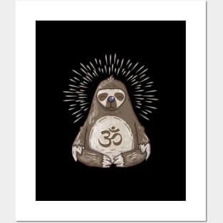 Meditating Sloth. Enlightment Tee. Posters and Art